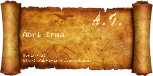 Ábri Irma névjegykártya